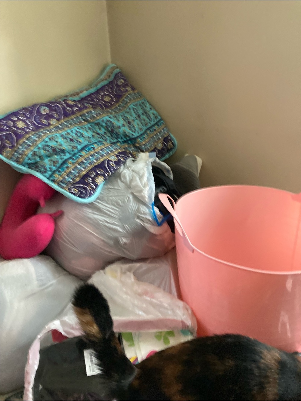 Pink Large Plastic Storage Bin - Home Organization